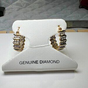 Natural Diamond Hoop Earrings  NWT